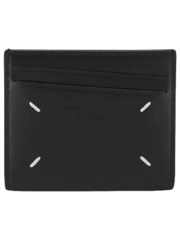 Stitched Slim Slot Card Holder Black Wallet - MAISON MARGIELA - BALAAN 1