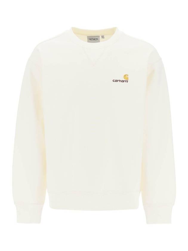 American Script Cotton Blend Sweatshirt Beige - CARHARTT WIP - BALAAN 1