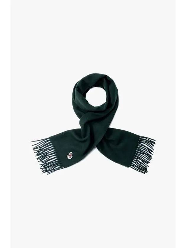 PS Zebra Patch Soft Wool Scarf Dark Green - PAUL SMITH - BALAAN 1