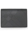 Check Pattern Leather Card Wallet Black - BURBERRY - BALAAN 3