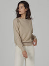 Women's Boat Neck Knit Top Beige - ARIFF - BALAAN 3