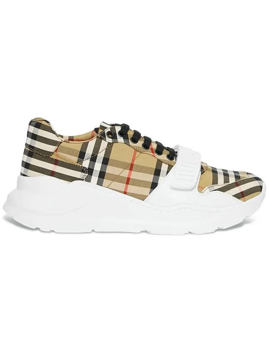 Vintage Check Cotton Sneakers Archive Beige - BURBERRY - BALAAN