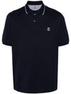 Embroidered Logo Cotton Short Sleeve Polo Shirt Black - BRUNELLO CUCINELLI - BALAAN 1