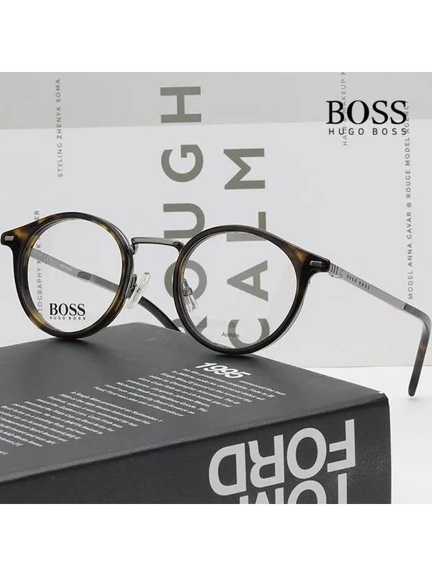 Eyewear Round Titanium Eyeglasses Havana - HUGO BOSS - BALAAN 3