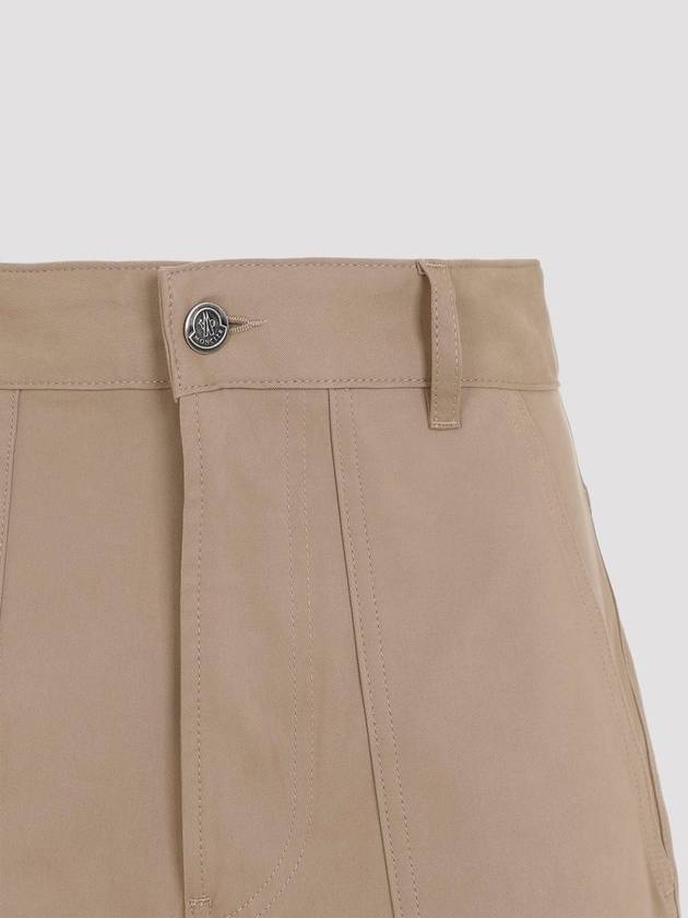 Cotton Gabardine Straight Pants Beige - MONCLER - BALAAN 5