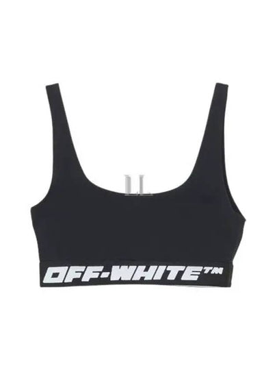 Logo Band Sports Bra Black - OFF WHITE - BALAAN 2