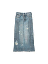 Print Rib Cotton Denim H-Line Skirt Blue - ACNE STUDIOS - BALAAN 1