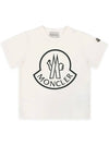 Kids Lettering Logo Patch Short Sleeve Ivory 8C00005 83907 034 8 10A - MONCLER - BALAAN 3