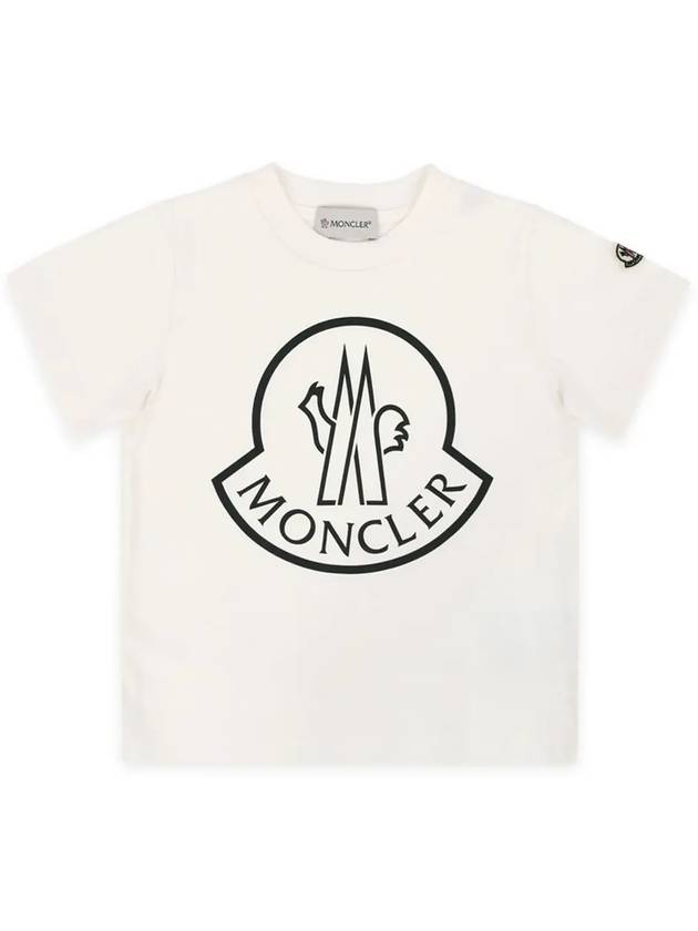 Kids Lettering Logo Patch Short Sleeve Ivory 8C00005 83907 034 - MONCLER - BALAAN 3