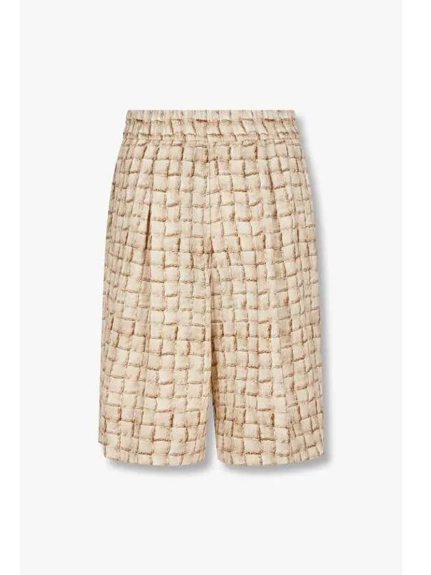 Men s Square Pattern One Chin Banding Shorts Beige - GIORGIO ARMANI - BALAAN 1