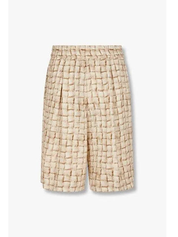 Men s Square Pattern One Chin Banding Shorts Beige - GIORGIO ARMANI - BALAAN 1