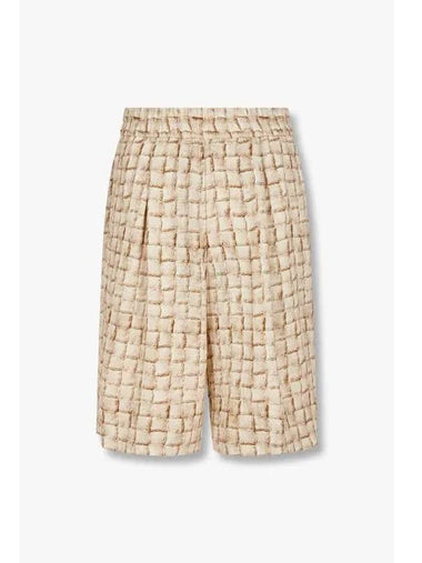 Men s Square Pattern One Chin Banding Shorts Beige - GIORGIO ARMANI - BALAAN 1