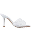 Quilted Sandals Heel White - BOTTEGA VENETA - 5
