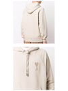 Big Heart Logo Heavy Loopback Organic Cotton Fleece Hoodie Beige - AMI - BALAAN 6