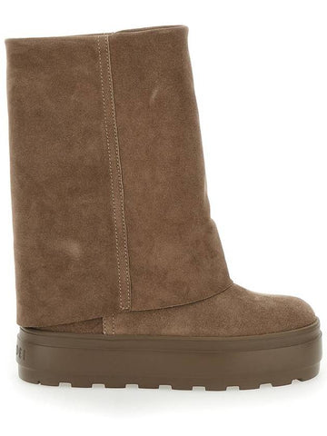 'New Double Face' Beige Reversible Boots In Suede Woman - CASADEI - BALAAN 1