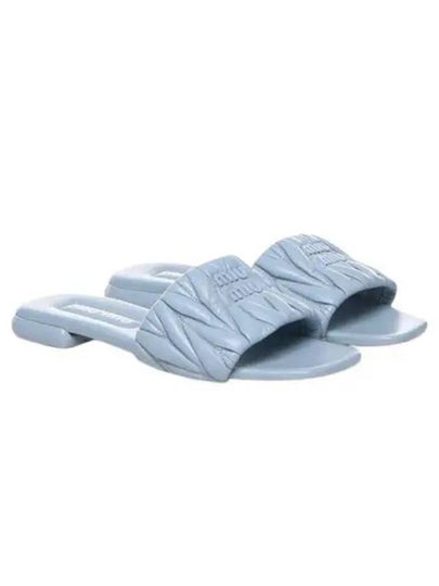 Materasse Nappa Leather Slippers Sky Blue - MIU MIU - BALAAN 2