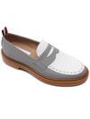 Vitello Calf Leather Penny Loafer Grey - THOM BROWNE - BALAAN 4