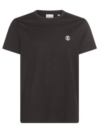 Embroidered Monogram Motif Cotton Short Sleeve T-Shirt Black - BURBERRY - BALAAN 2