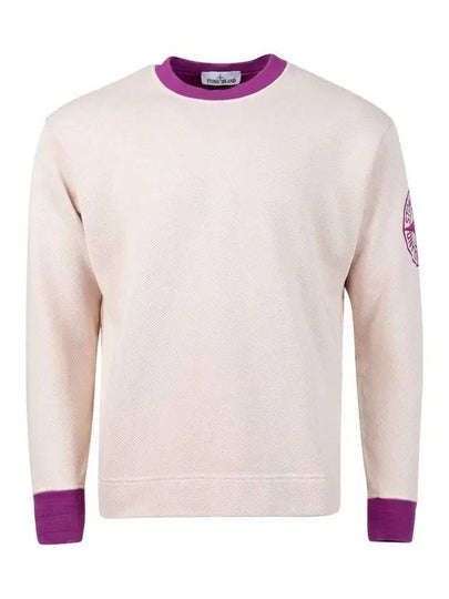 Embroidered Logo Two Tone Sweatshirt Purple Light Pink - STONE ISLAND - BALAAN 2