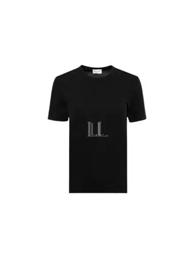 Classic Short Sleeve T-Shirt Black - SAINT LAURENT - BALAAN 2