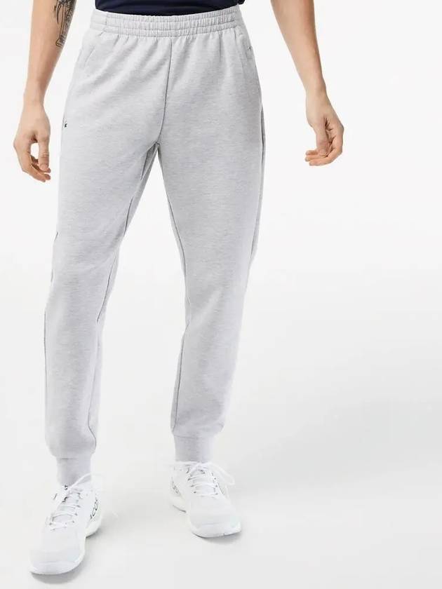 Men's Mesh Panel Logo Track Pants Grey - LACOSTE - BALAAN 5