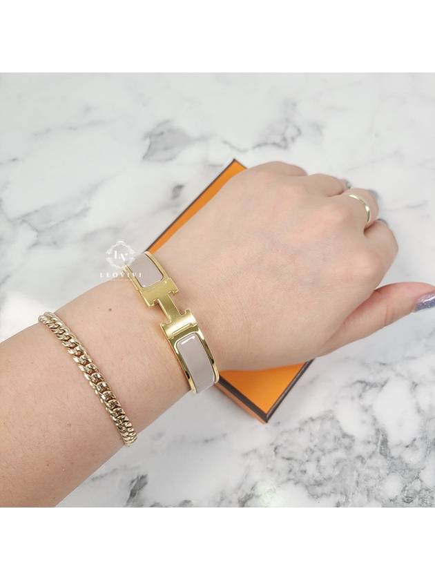 Clic H Bracelet Rose Gold & Marron Glace - HERMES - BALAAN 7