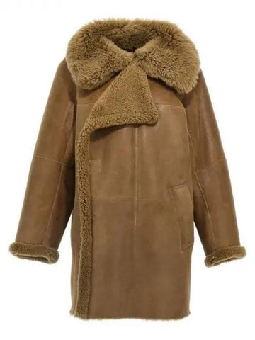 ASYMMETRICAL Shearling coat - LEMAIRE - BALAAN 1