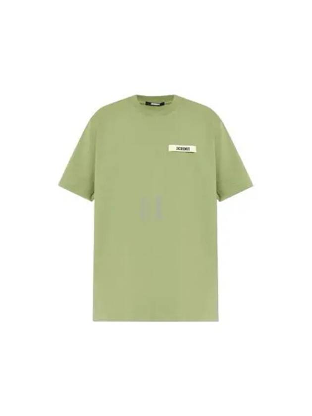 Le Gros Grain Logo Short Sleeve T-Shirt Green - JACQUEMUS - BALAAN 2