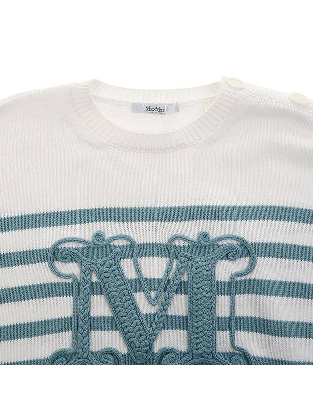 Women's Ragno Striped Knit Top Blue - MAX MARA - BALAAN 4