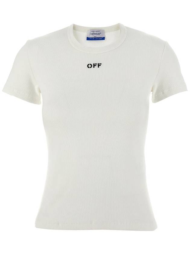 White Black Cotton Blend T-Shirt OWAA065C99JER0050110 B0561000566 - OFF WHITE - BALAAN 2