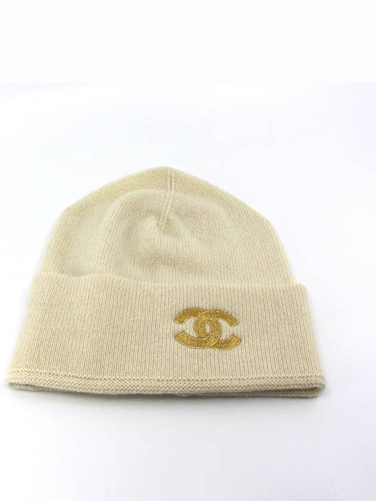 CH CC Gold Cashmere Beanie Ivory AA8310 CH32AC007 - CHANEL - BALAAN 2