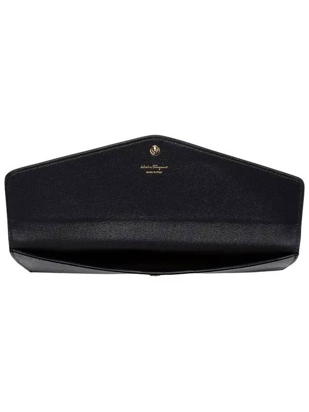 Gancini Gold Leather Clutch Bag Black - SALVATORE FERRAGAMO - BALAAN 5