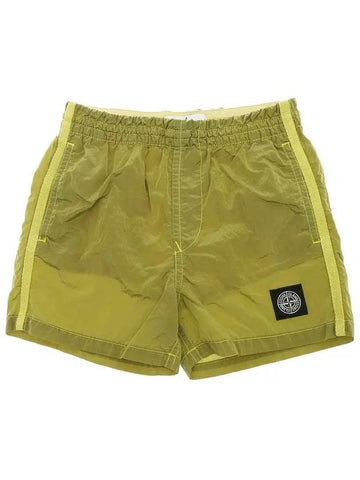 12th Anniversary Kids Logo Patch Swim Pants Lime 7416B0213 V0031 - STONE ISLAND - BALAAN 1