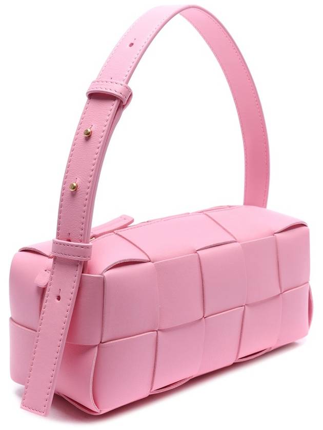 Brick Cassette Intrecciato Small Shoulder Bag Pink - BOTTEGA VENETA - BALAAN 4