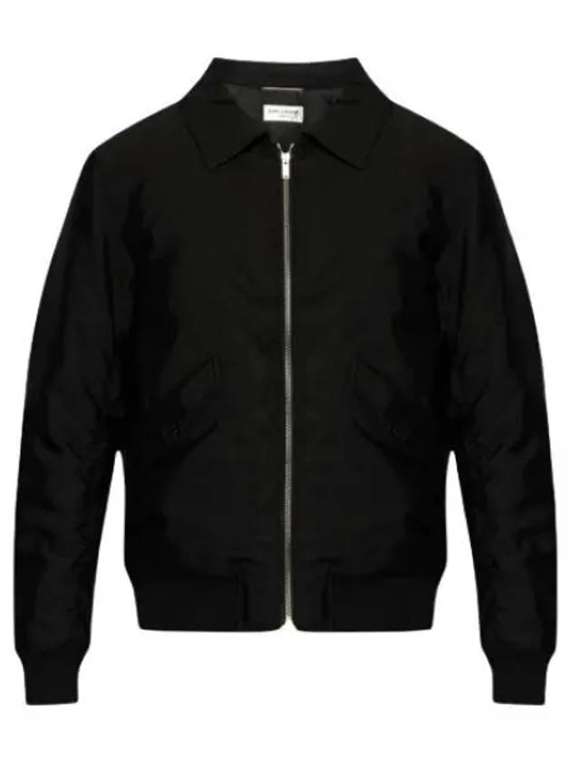 Zip-Up Bomber Jacket Black - SAINT LAURENT - BALAAN 2