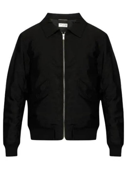 Zip-Up Bomber Jacket Black - SAINT LAURENT - BALAAN 2