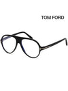 Blue Light Blocking Glasses Frame TF5012B 001 Black Round Boeing Fashion - TOM FORD - BALAAN 1