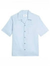 Camp Collar Pocket Cotton Short Sleeve Shirt Sky Blue - AMI - BALAAN 2