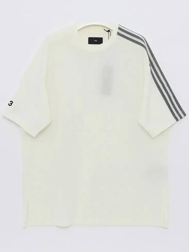 3 Stripe Short Sleeve T-Shirt Off White - Y-3 - BALAAN 4