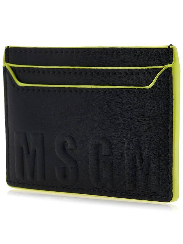 Embossed Logo Card Wallet Black - MSGM - BALAAN 3