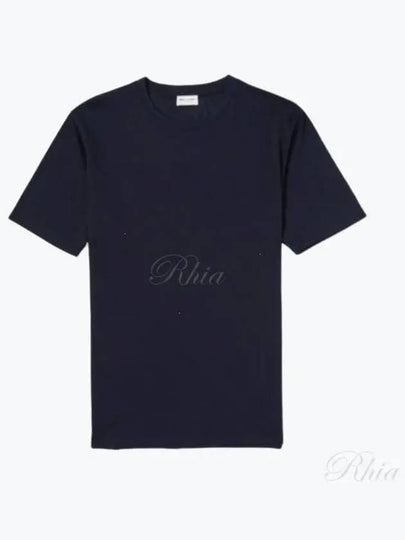 Logo Short Sleeve T-shirt Navy - SAINT LAURENT - BALAAN 2