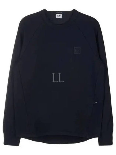 Metropolis Rubber Logo Sweatshirt Navy - CP COMPANY - BALAAN 2