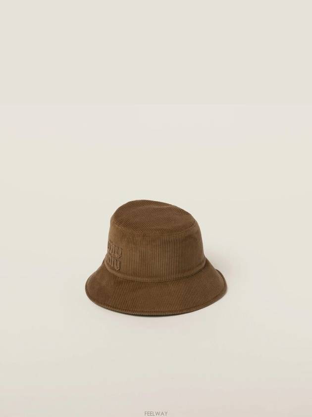 Velvet Bucket Hat Brown - MIU MIU - BALAAN 4