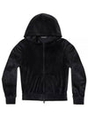 Women's BB Paris Strass Velvet  Zip-Up Hoodie Black - BALENCIAGA - BALAAN 2