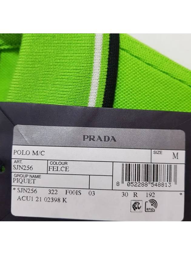 Logo Patch Polo Shirt Green - PRADA - BALAAN 6