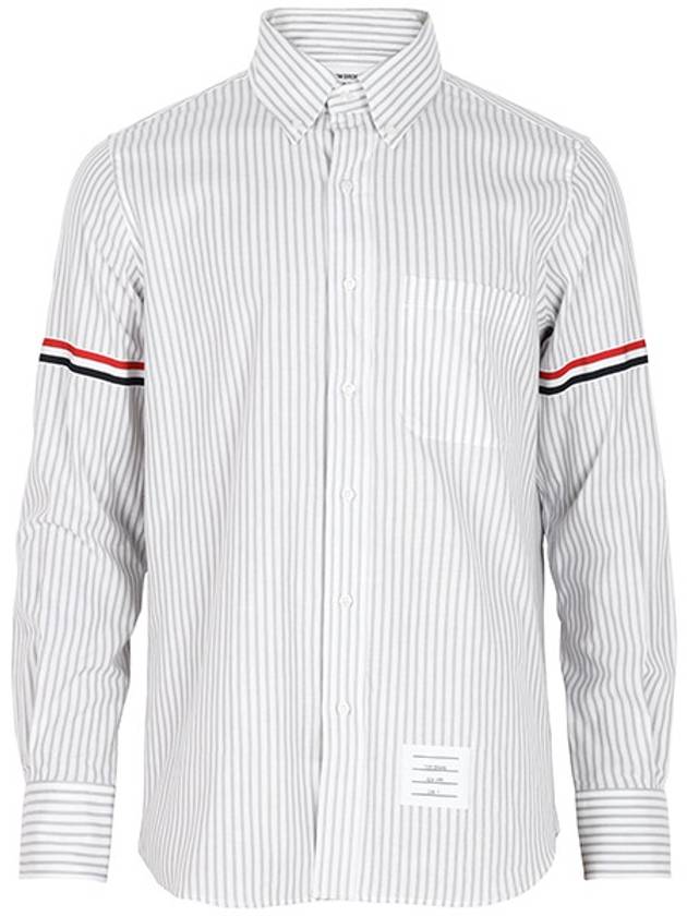 Madras Cotton Armband Long Sleeve Shirt Grey - THOM BROWNE - BALAAN 2