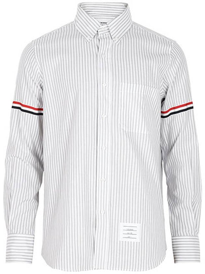 Madras Cotton Armband Long Sleeve Shirt Grey - THOM BROWNE - BALAAN 2