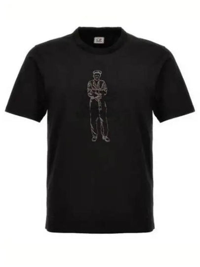 1020 Jersey British Sailor Short Sleeve T-Shirt Black - CP COMPANY - BALAAN 2