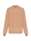 Men's Jerry Wool Long Sleeve Polo Shirt Beige - A.P.C. - BALAAN 1