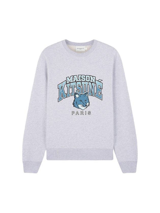 Campus Fox Regular Sweatshirt Light Grey Melange - MAISON KITSUNE - BALAAN 1